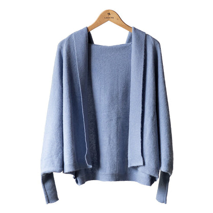 アルパカ100% フード付きモモンガトッパーカーディガン 全4色 M〜L
