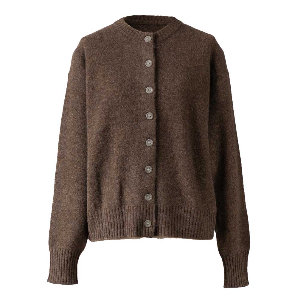 ヤク100% クルーネックカーディガン 全7色 M〜L