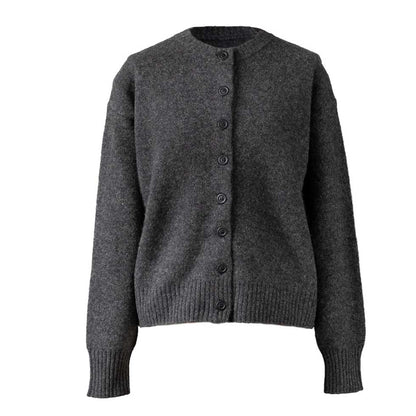 ヤク100% クルーネックカーディガン 全7色 M〜L