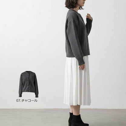 ヤク100% クルーネックカーディガン 全7色 M〜L