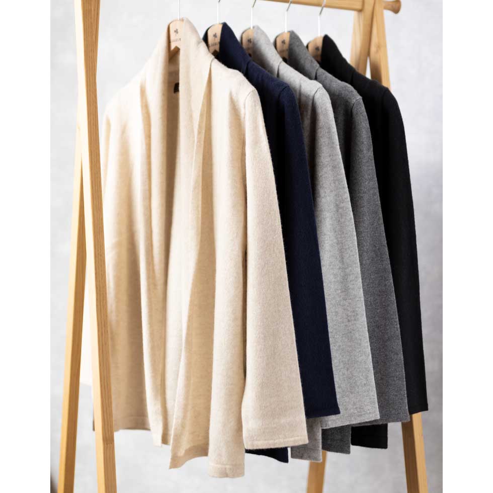 カシミヤ100% トッパーカーディガン 軽くあたたか 全5色 M〜L