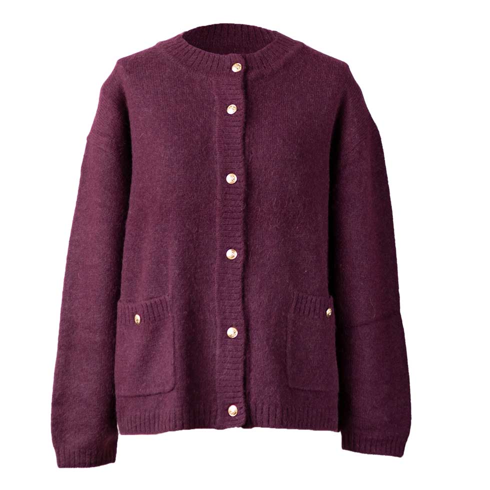 ベビーキャメル100% クルーネックカーディガン 全4色 M〜L