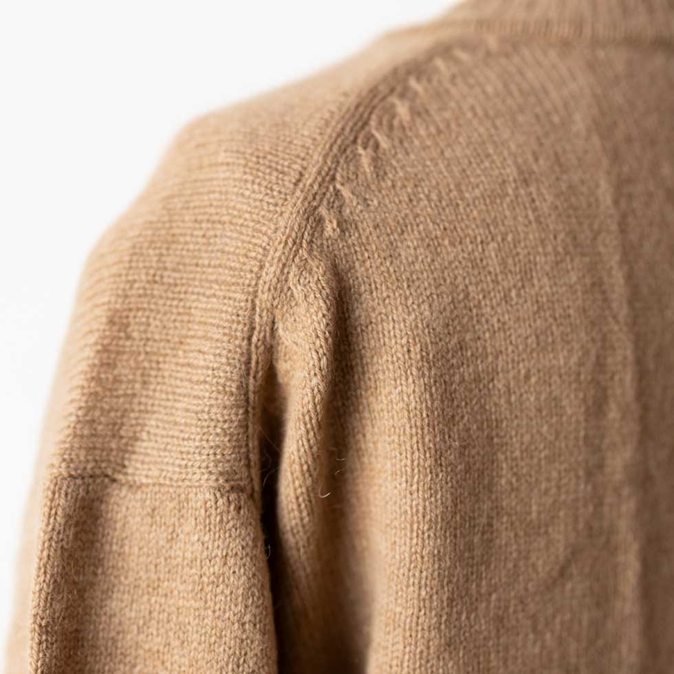 ベビーキャメル100% クルーネックカーディガン 全4色 M〜L
