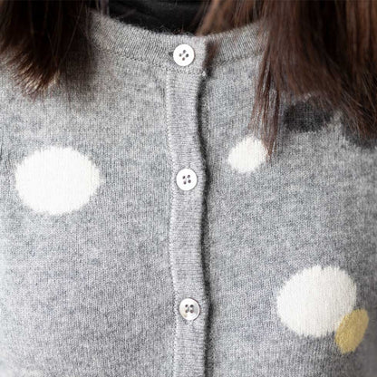 ウールカシミヤ混 花柄カーディガン 全4色 M〜L