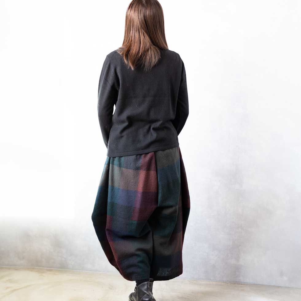 ウールカシミヤ混 花柄カーディガン 全4色 M〜L