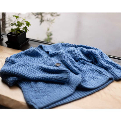 アルパカ混 ペルー産ハンドニット ショート丈カーディガン 全3色 M〜L