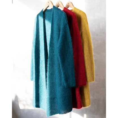キッドモヘヤ シルク混 トッパーカーディガン 軽やか 全3色 M〜L