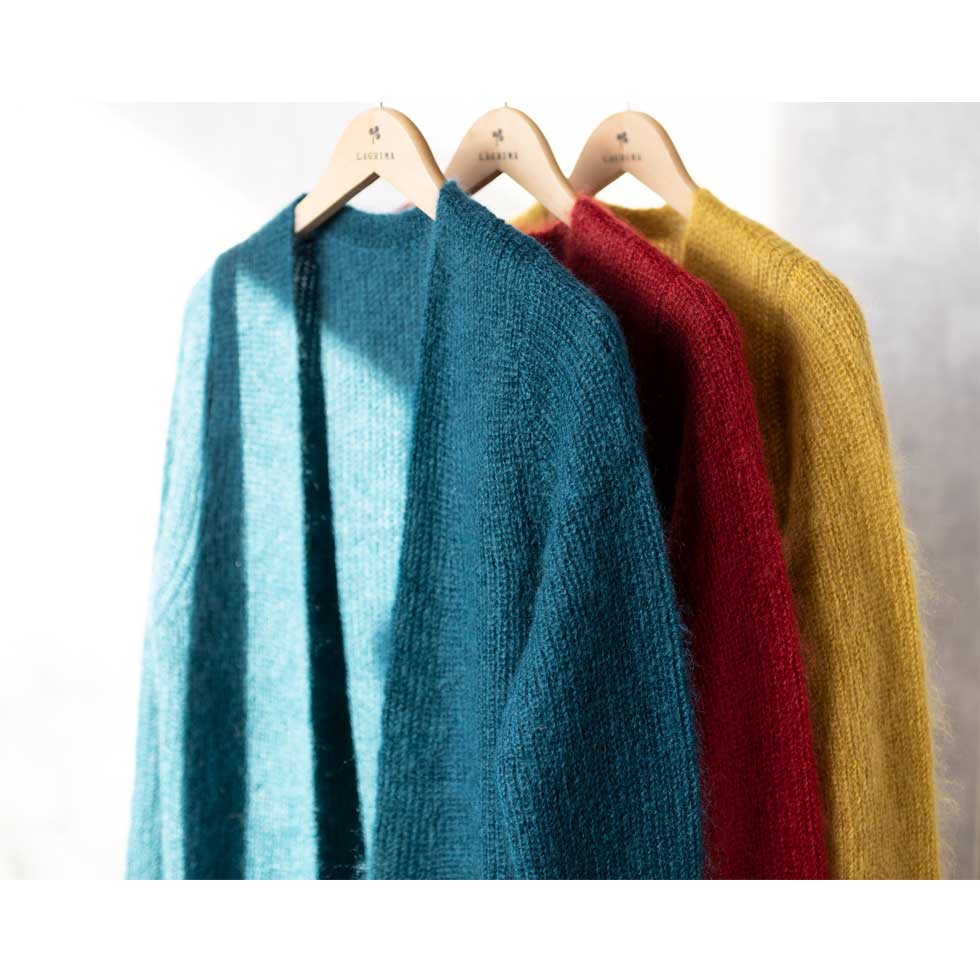 キッドモヘヤ シルク混 トッパーカーディガン 軽やか 全3色 M〜L