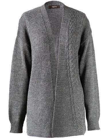ベビーリャマ100% ケーブルトッパーカーディガン 全5色 M〜L