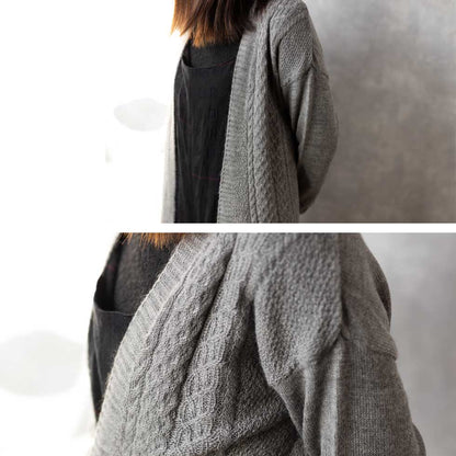 ベビーリャマ100% ケーブルトッパーカーディガン 全5色 M〜L