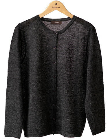 アルパカ100% 梨地編み カーディガン 伸縮性 全6色 M〜L