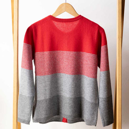 カシミヤ100% グラデーション ナローボーダーカーディガン 全5色 M〜L