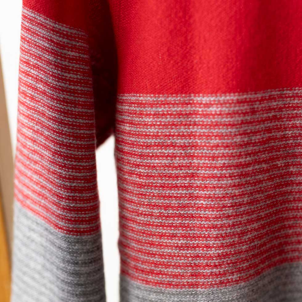 カシミヤ100% グラデーション ナローボーダーカーディガン 全5色 M〜L