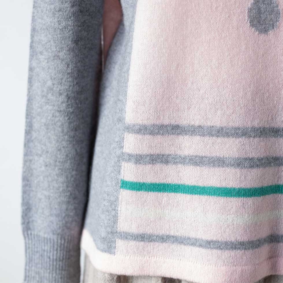 カシミヤ100% 水玉&ボーダープルオーバー 全4色 M〜L