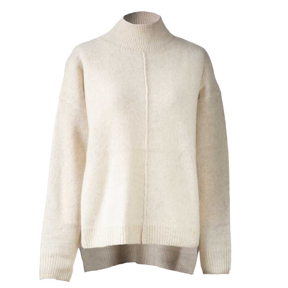 ヤク100% ハイネックプルオーバー センターシーム 全3色 M〜L