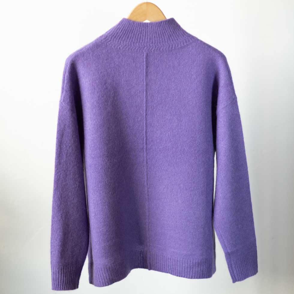 ヤク100% ハイネックプルオーバー センターシーム 全3色 M〜L