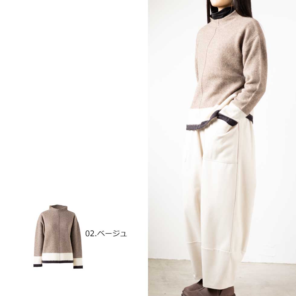 ヤク100% ボーダープルオーバー センターシーム 全6色 M〜L