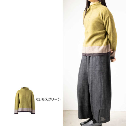 ヤク100% ボーダープルオーバー センターシーム 全6色 M〜L