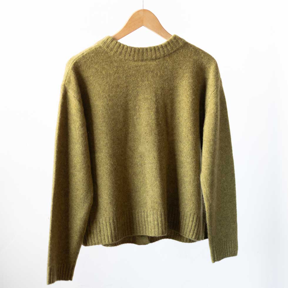 ヤク100% 丸首ボタンカーディガン 全6色 M〜L