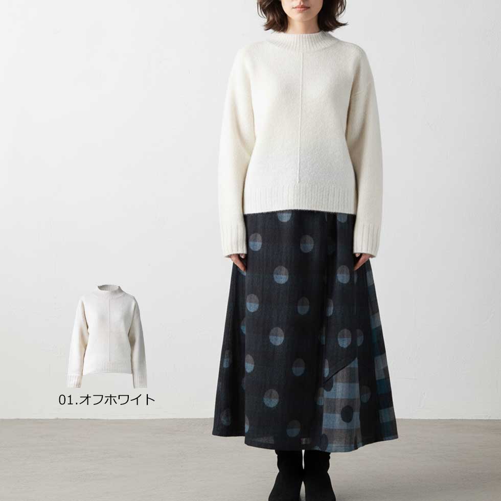 ヤク100% ラグランハイネックプルオーバー 全5色 M〜L