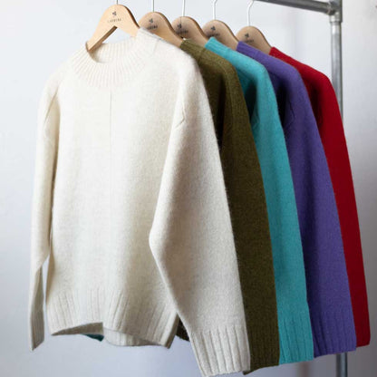 ヤク100% ラグランハイネックプルオーバー 全5色 M〜L