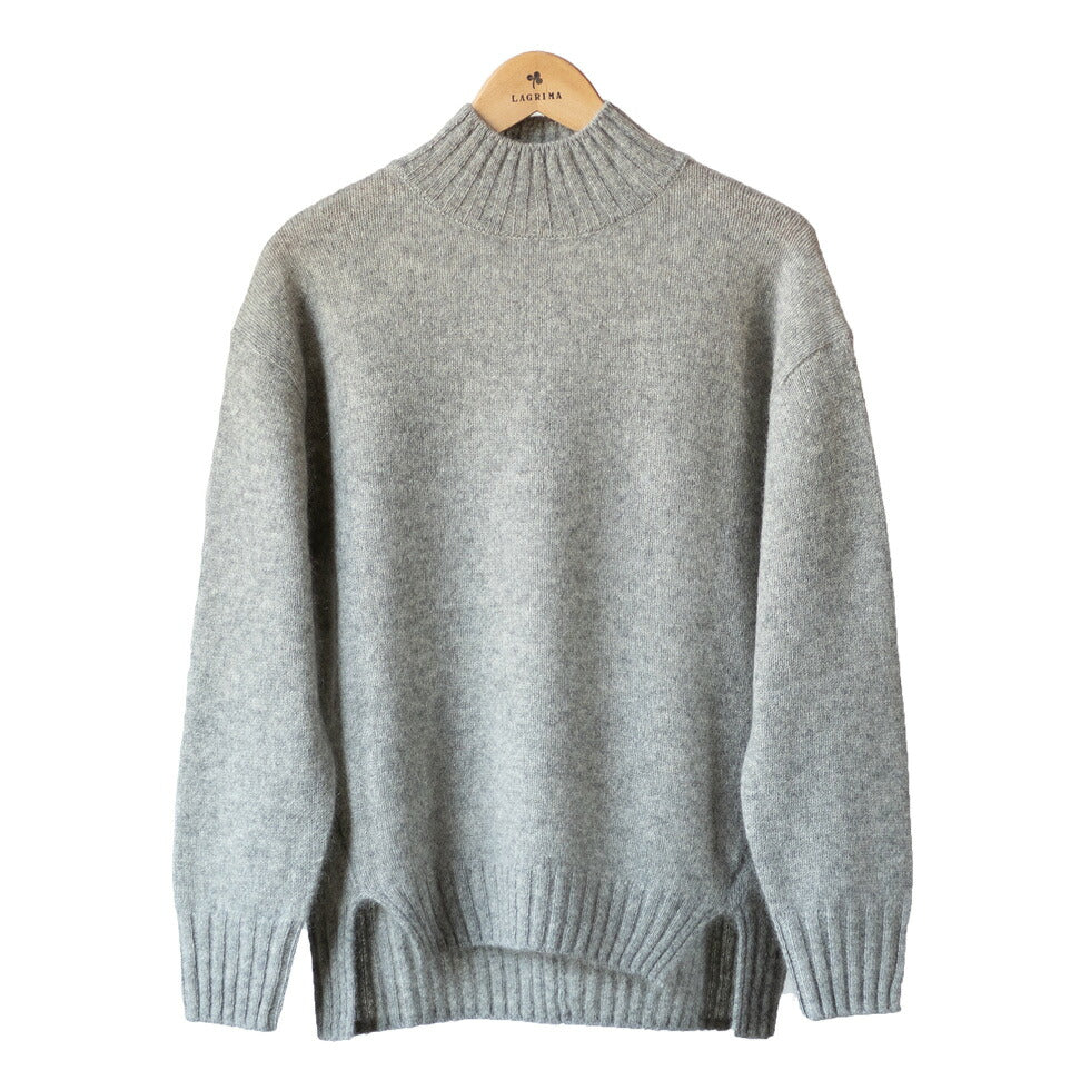 ヤク100% 前後差裾のハイネックプルオーバー 全6色 M〜L