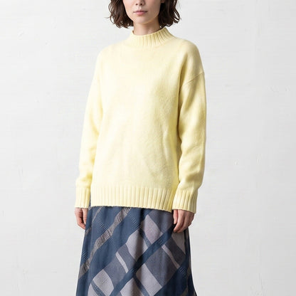 ヤク100% 前後差裾のハイネックプルオーバー 全6色 M〜L