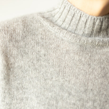 ヤク100% 前後差裾のハイネックプルオーバー 全6色 M〜L