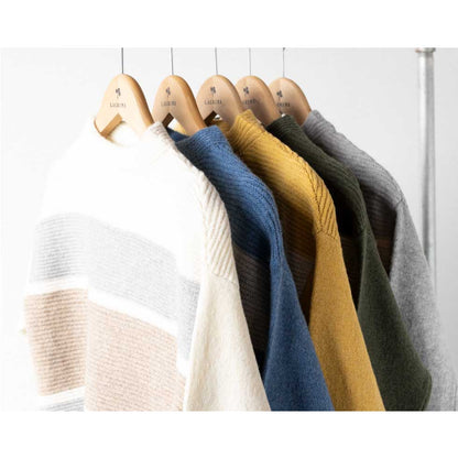 ヤク混 ボーダー プルオーバー あたたか 全5色 M〜L