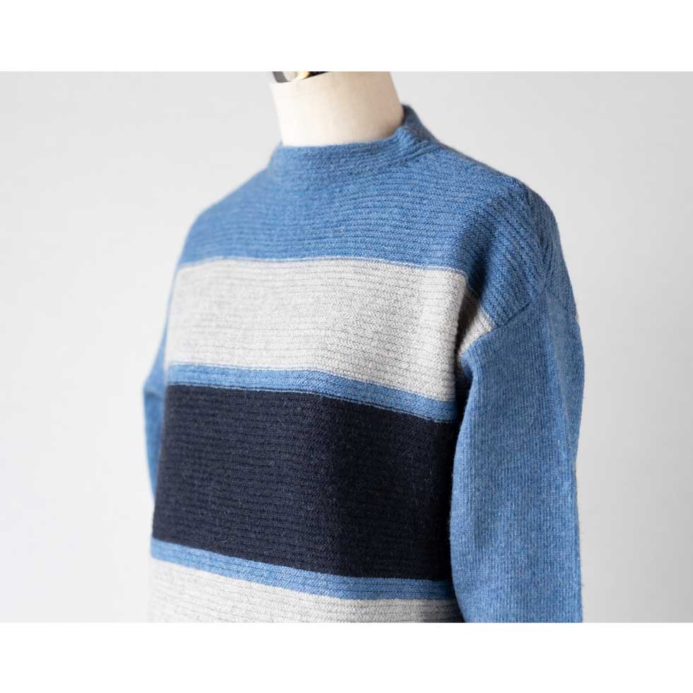 ヤク混 ボーダー プルオーバー あたたか 全5色 M〜L