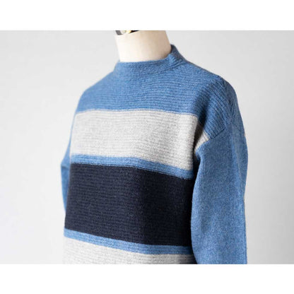 ヤク混 ボーダー プルオーバー あたたか 全5色 M〜L