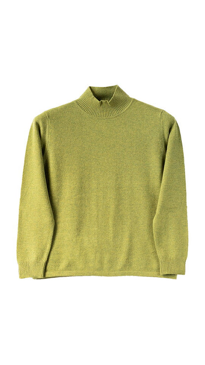 カシミヤ100% ボトルネック シンプルプルオーバー 全8色 M〜L