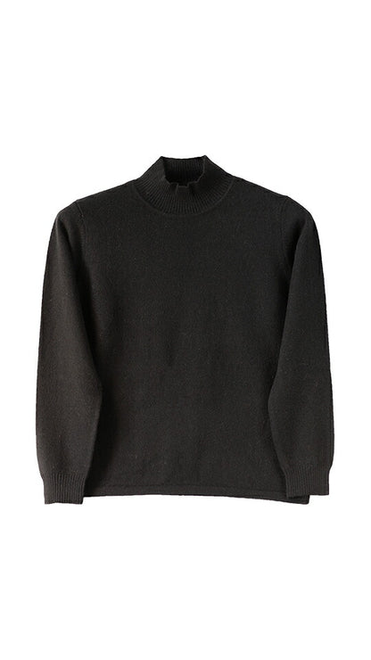 カシミヤ100% ボトルネック シンプルプルオーバー 全8色 M〜L