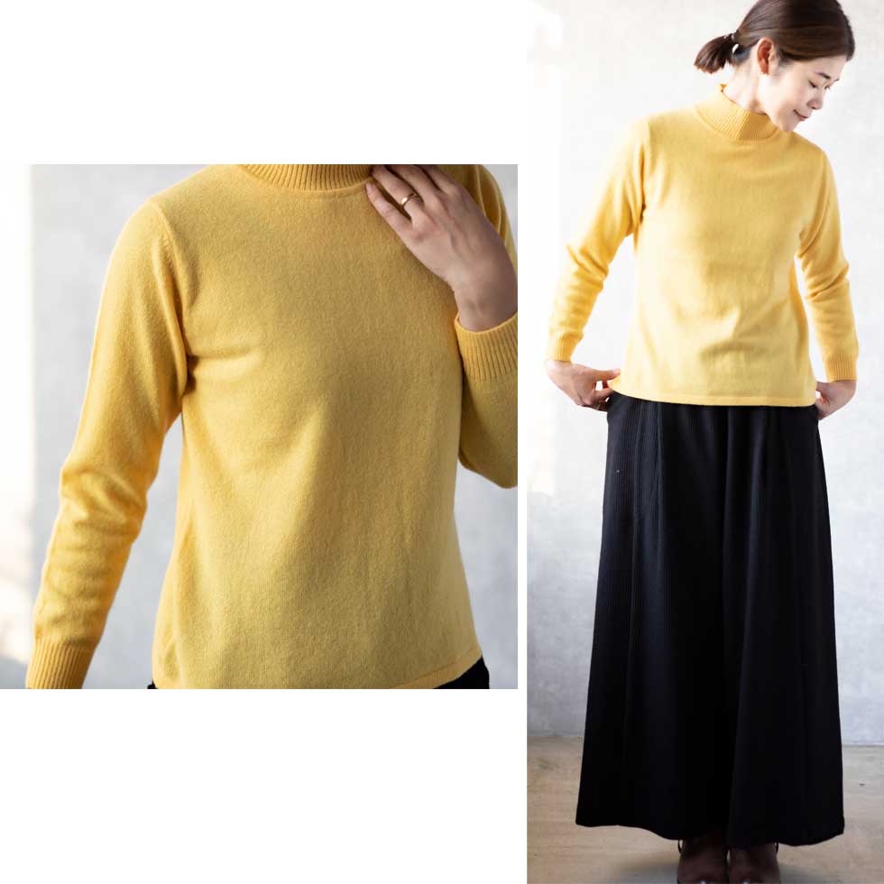 カシミヤ100% ボトルネック シンプルプルオーバー 全8色 M〜L