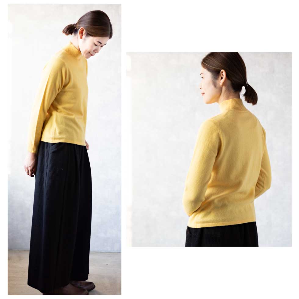 カシミヤ100% ボトルネック シンプルプルオーバー 全8色 M〜L