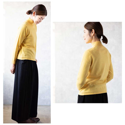 カシミヤ100% ボトルネック シンプルプルオーバー 全8色 M〜L