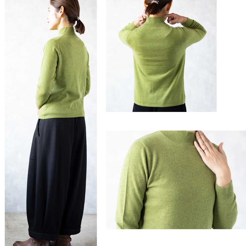 カシミヤ100% ボトルネック シンプルプルオーバー 全8色 M〜L
