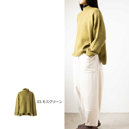 ヤク100% ハイネックプルオーバー 全6色 M〜L