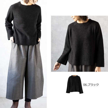 ヤク100% ラグランストレートスリーブ プルオーバー 全6色 M〜L