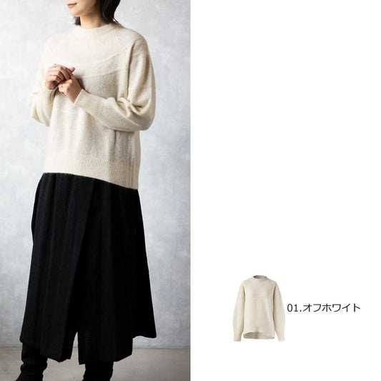 ヤク100% ラグランバルーンスリーブ プルオーバー 全5色 M〜L