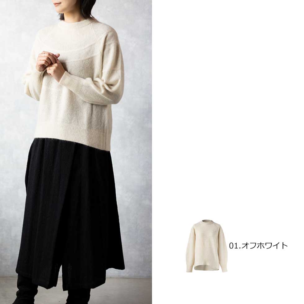 ヤク100% ラグランバルーンスリーブ プルオーバー 全5色 M〜L