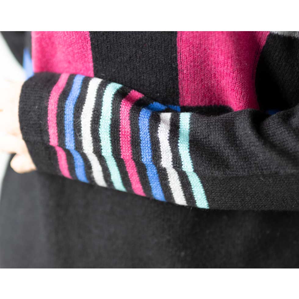 カシミヤ100% チェッカー柄ボトルネックプルオーバー 全3色 M〜L