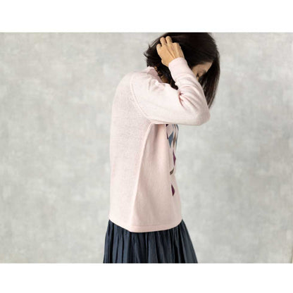 カシミヤ100% ダイヤ柄ハイネックプルオーバー 全3色 M〜L