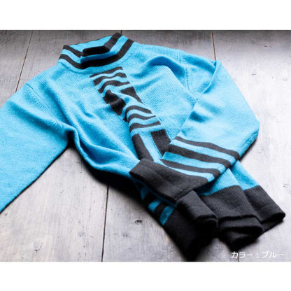 カシミヤ100% バーコード柄 ボトルネックプルオーバー 全3色 M〜L
