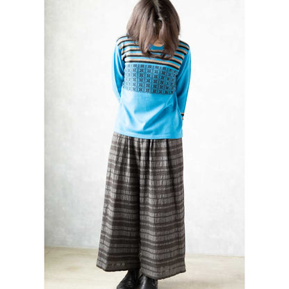 カシミヤ100% ノルディック柄モックネックプルオーバー 全5色 M〜L
