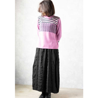カシミヤ100% ノルディック柄モックネックプルオーバー 全5色 M〜L
