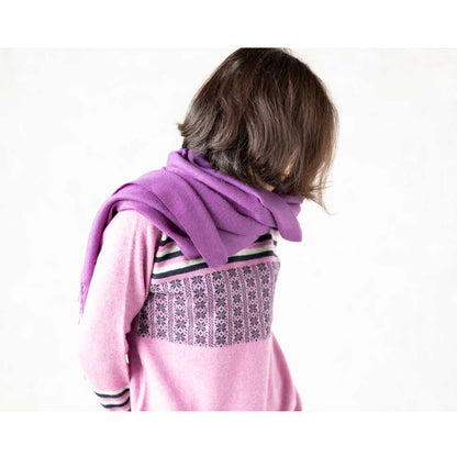 カシミヤ100% ノルディック柄モックネックプルオーバー 全5色 M〜L