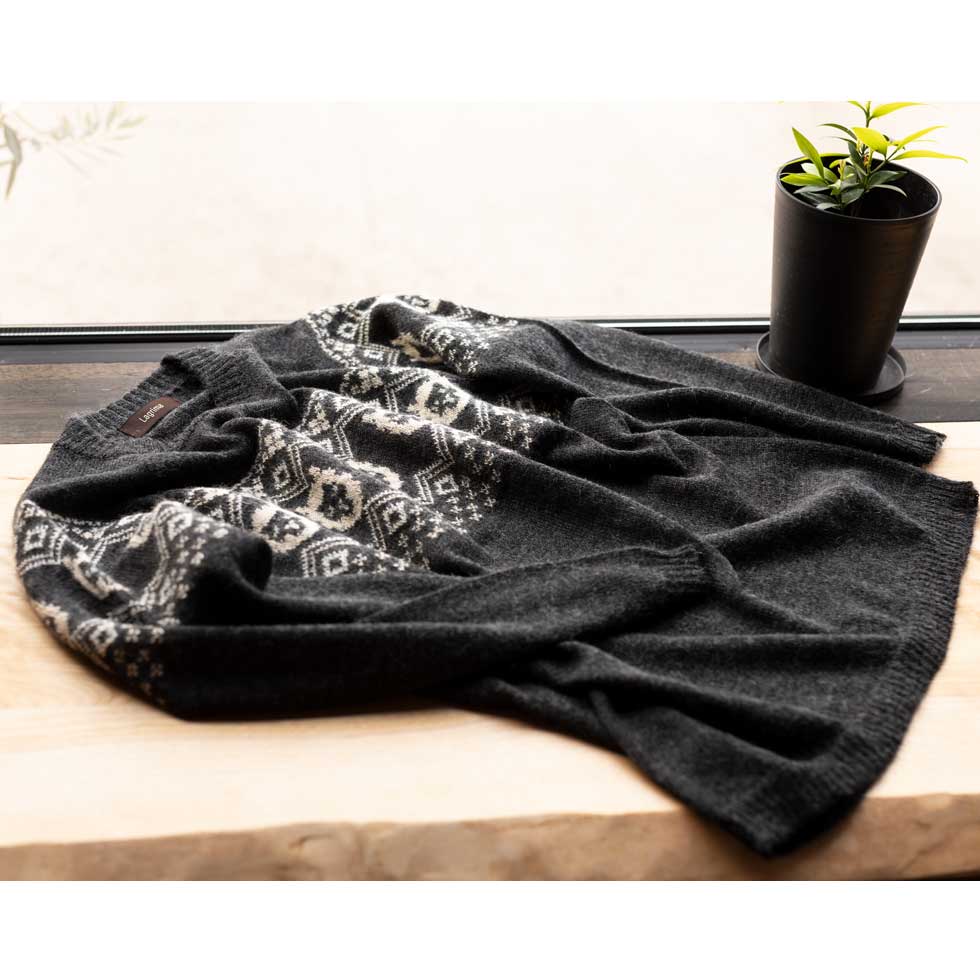 ベビーアルパカ100% アルパカフェイス柄プルオーバー 全5色 M〜L