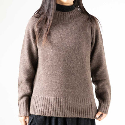 ベビーキャメル100% ラグランハイネック プルオーバー 全4色 M〜L