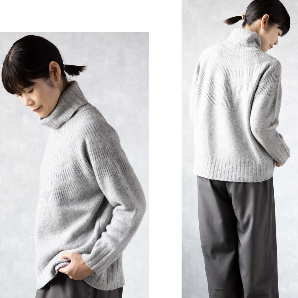 ヤク100% オフタートルネック ラグランセーター 全4色 M〜L